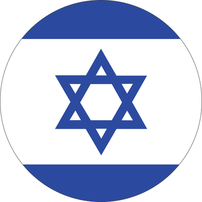 Round Israel Flag
